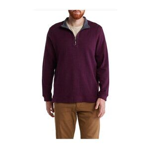 Tommy Bahama Mens Berry Blue Half Zip Reversible Long Sleeve Pullover Sz L New